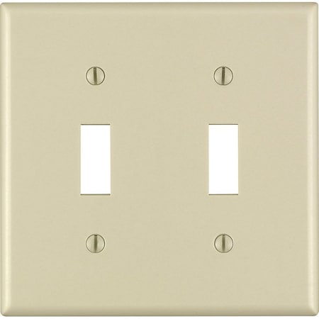 Leviton Leviton Ivory 2 gang Thermoset Plastic Toggle Wall Plate 1 pk 86009-000